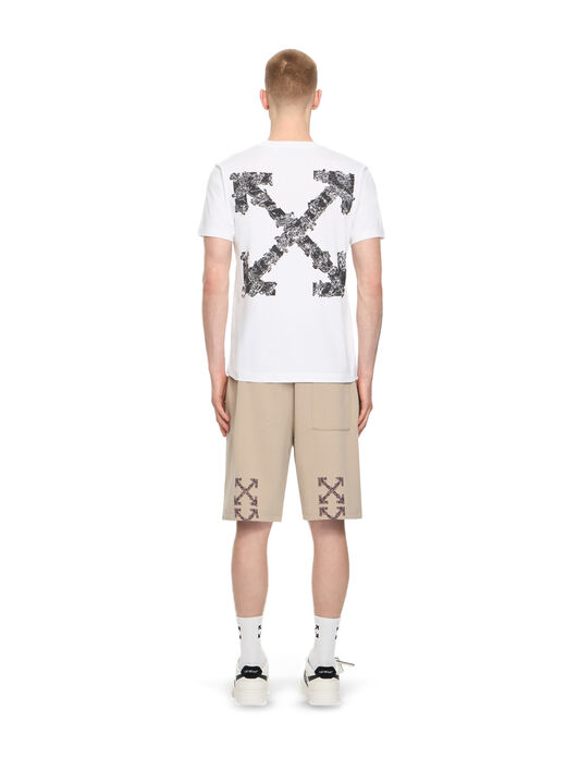 OFF WHITE Heraldic Arrow Skate Sweatshort FADE OUT STONE 44MCI013S26F009