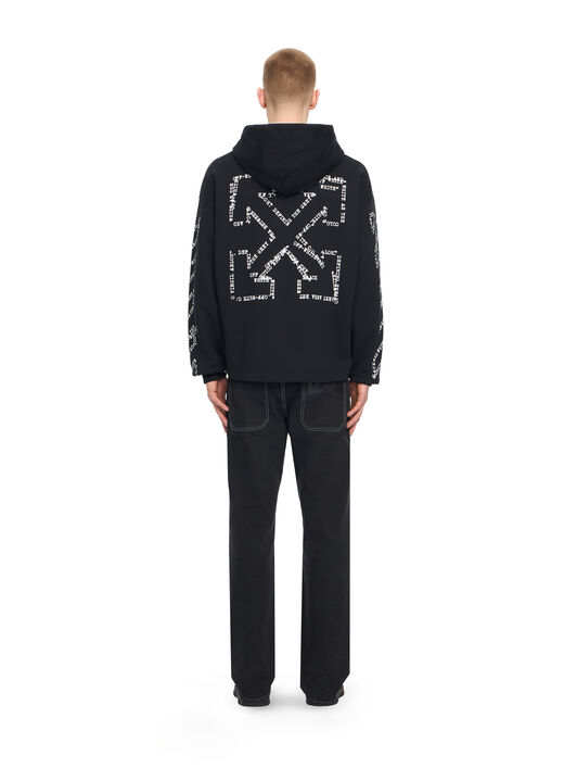 OFF WHITE Type Arrow Diagonal Loose Hoodie BLACK 44MBB12MS26F005