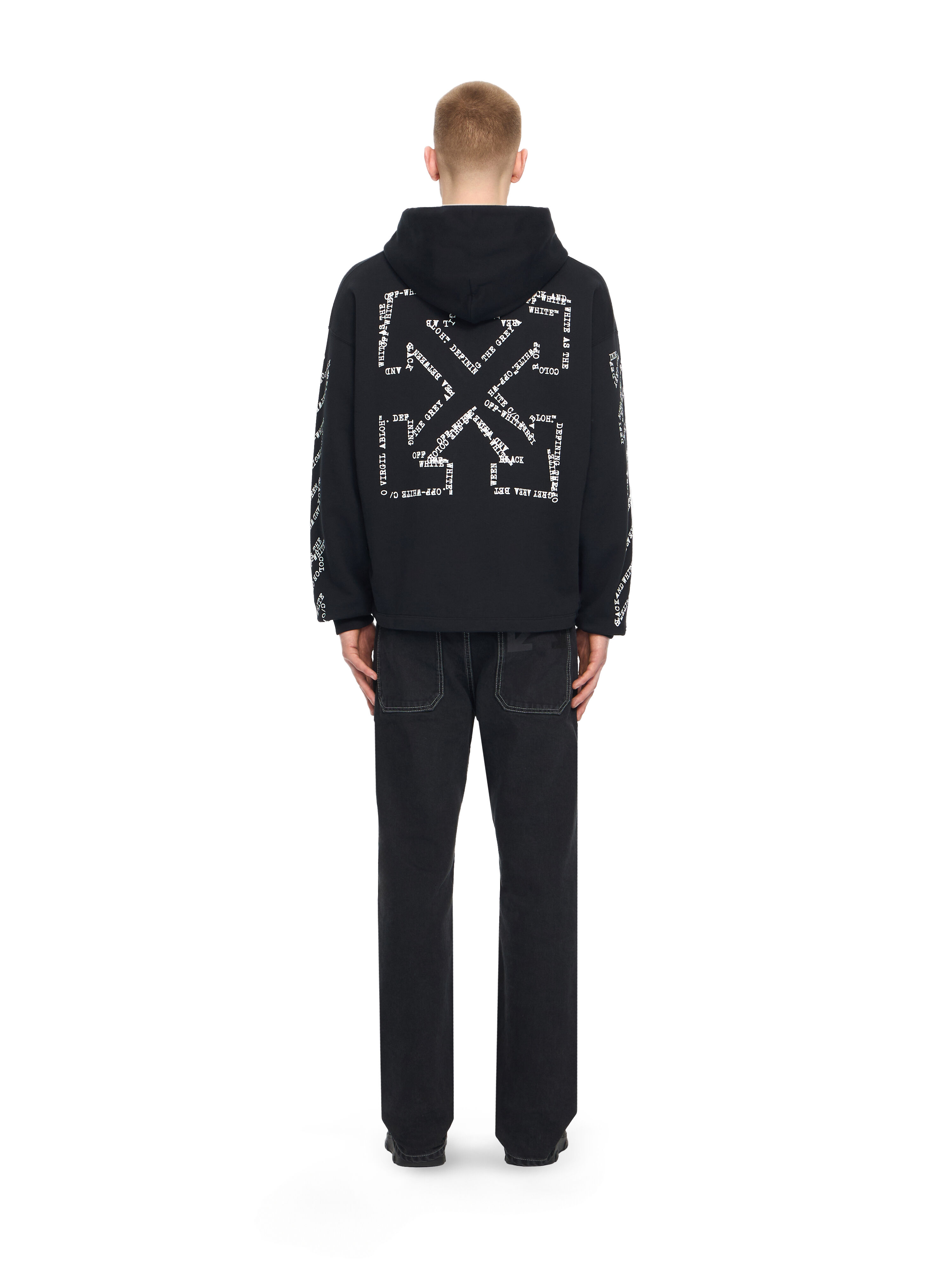 OFF WHITE Type Arrow Diagonal Loose Hoodie BLACK 44MBB12MS26F005