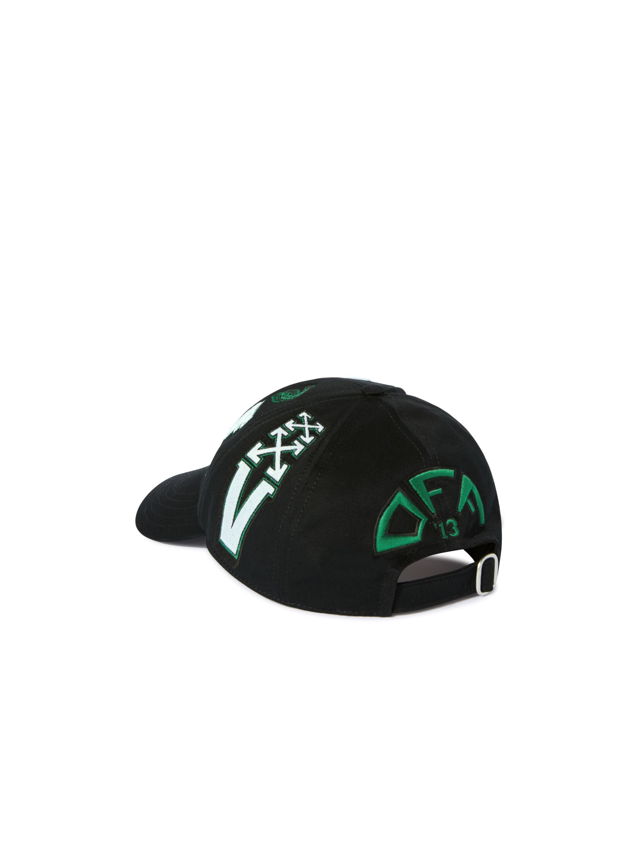 OFF WHITE Black Crocodile Baseball Cap BLACK OMLA049S25FAB007
