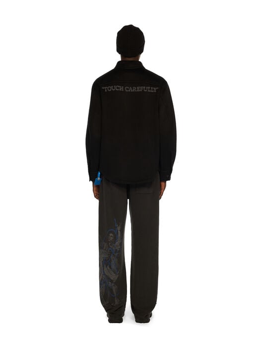 Quote Military Overshirt OFF WHITE Quote Military Overshirt BLACK - BLACK OMES01CF25FAB001