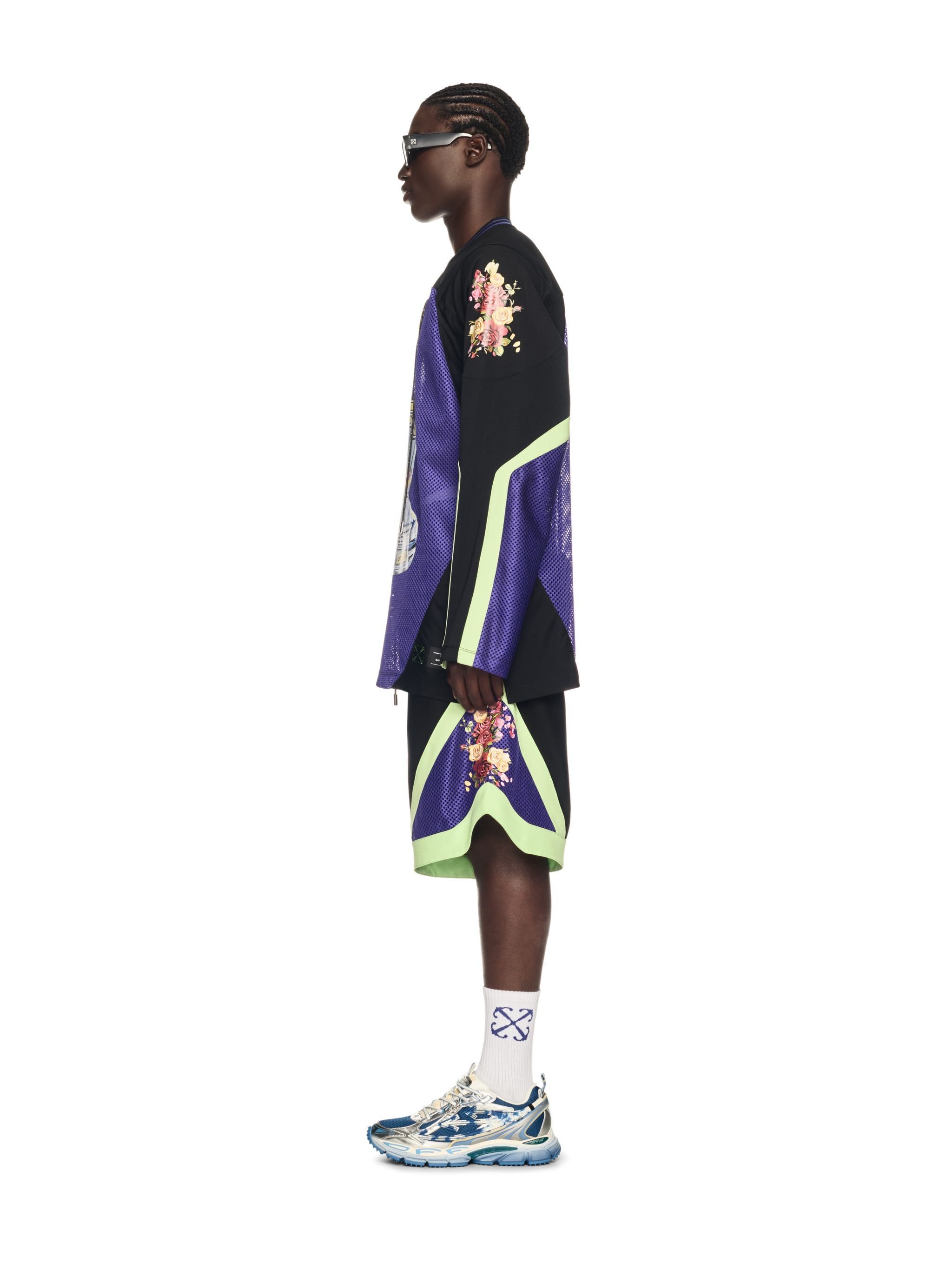 OFF WHITE Black Car Fresco Hockey Shorts BLACK OMCB09FS25JER001