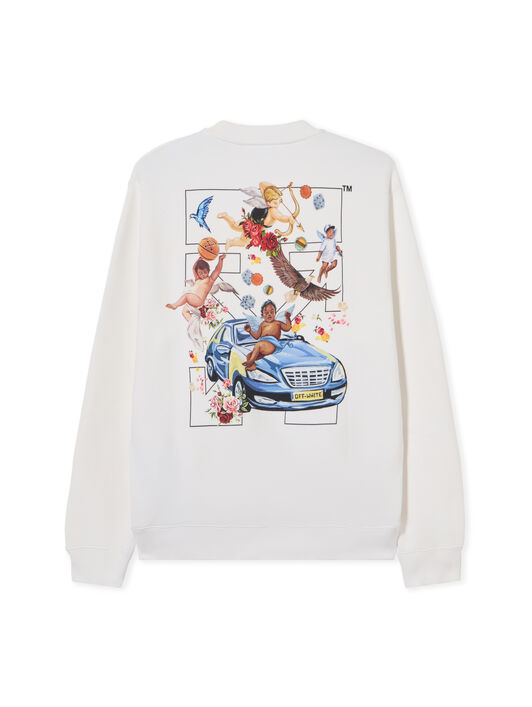 OFF WHITE Fresco Arrow Sweatshirt WHITE - BLACK OWBA055S25FLE001