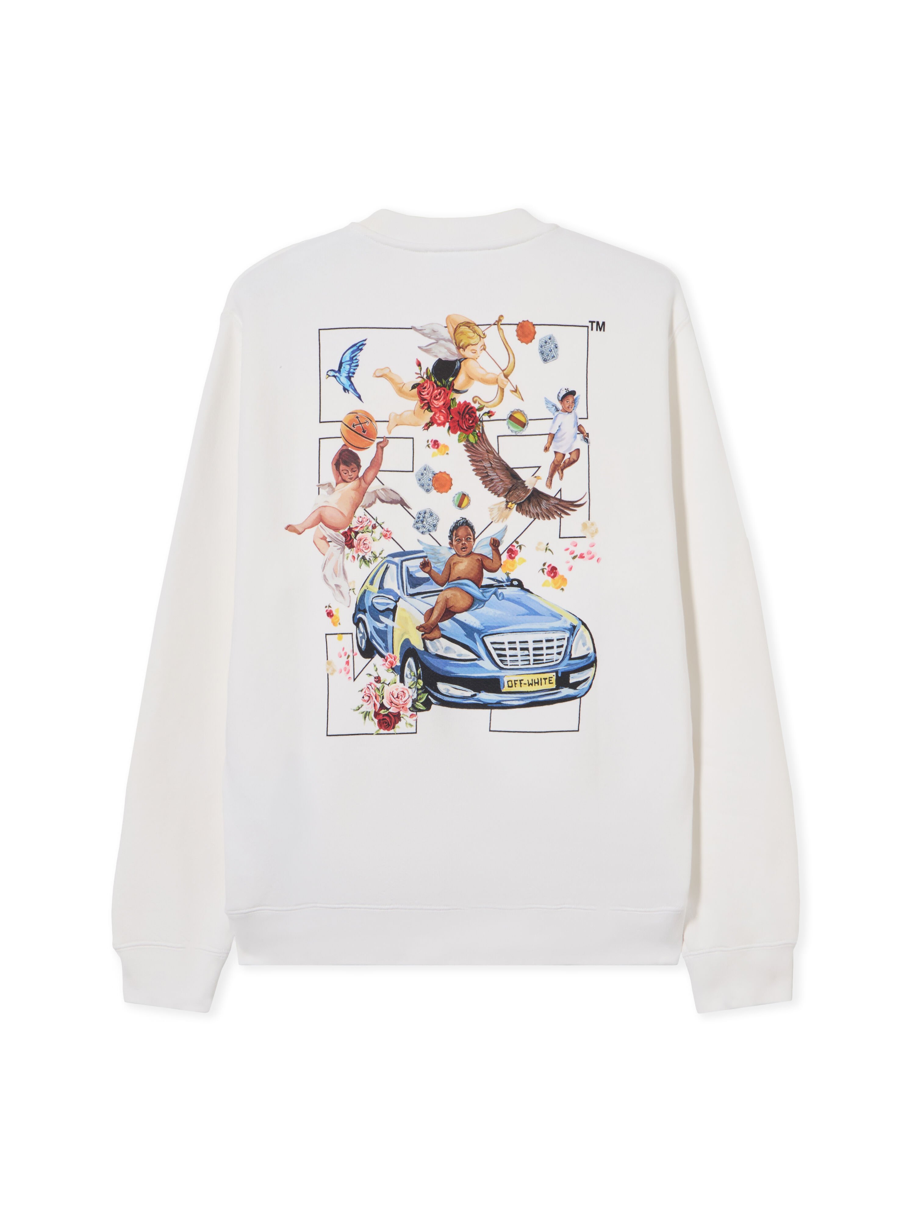 OFF WHITE Fresco Arrow Sweatshirt WHITE - BLACK OWBA055S25FLE001