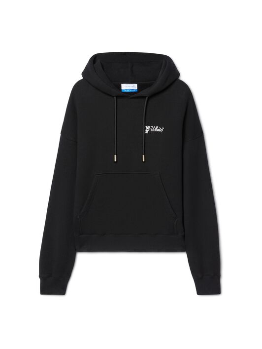OFF WHITE Black Script Hoodie BLACK OMBB085C99FLE019