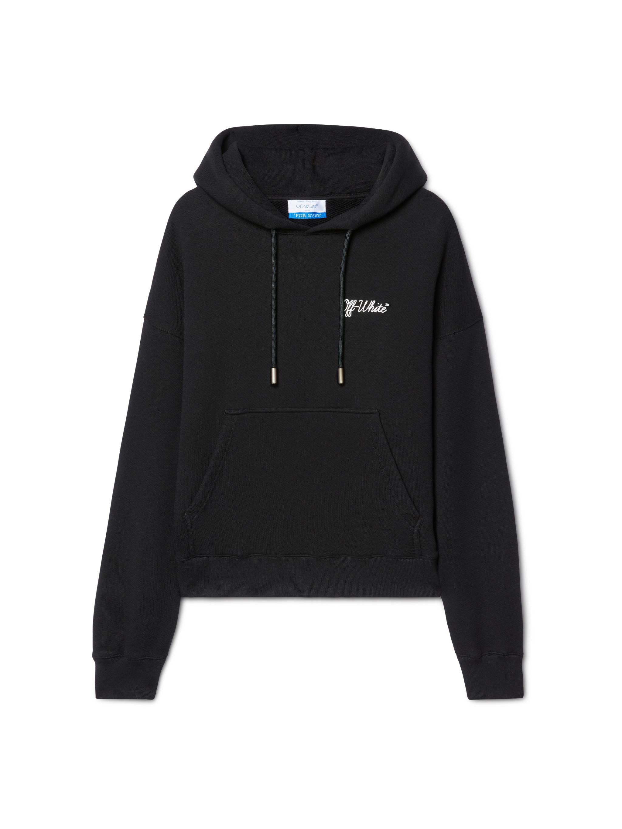OFF WHITE Black Script Hoodie BLACK OMBB085C99FLE019