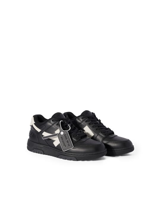 OFF WHITE Out Of Office Leather Sneakers BLACK - WHITE OMIA189C99LEA019