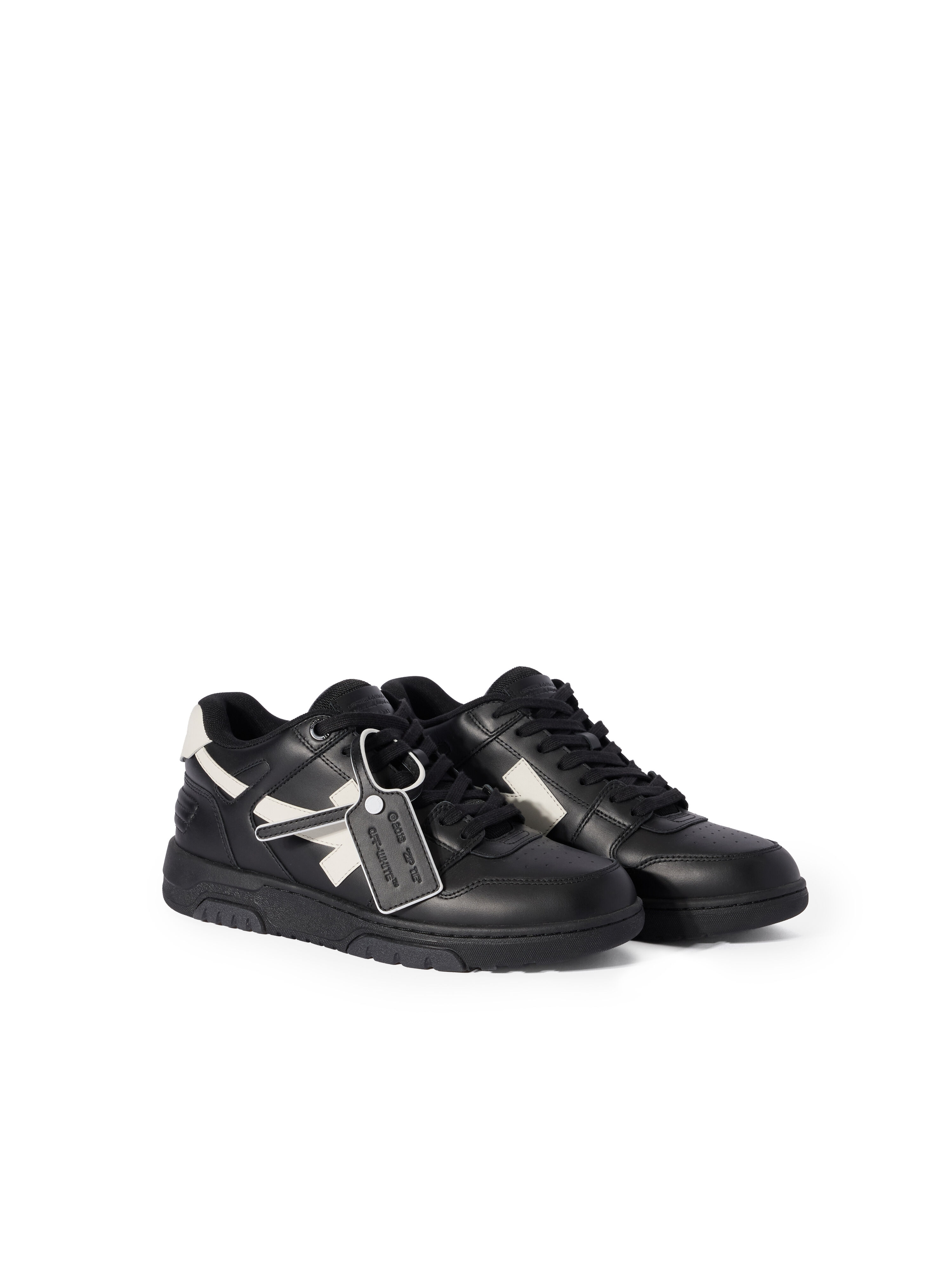 OFF WHITE Out Of Office Leather Sneakers BLACK - WHITE OMIA189C99LEA019