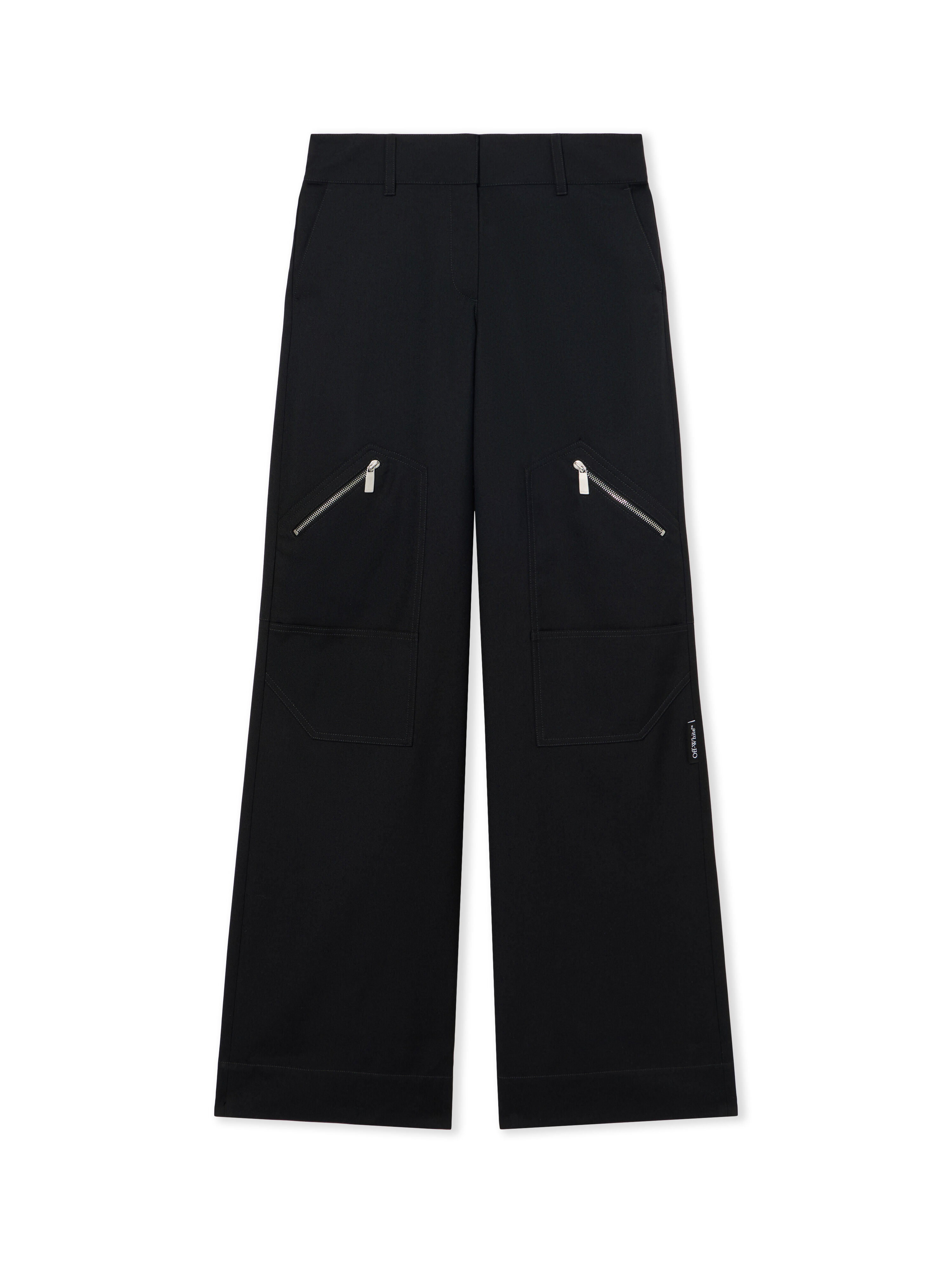 Women's Gabardine Cargo Pants OFF WHITE Women's Gabardine Cargo Pants Black-No Color 2CF02BS26FAB001
