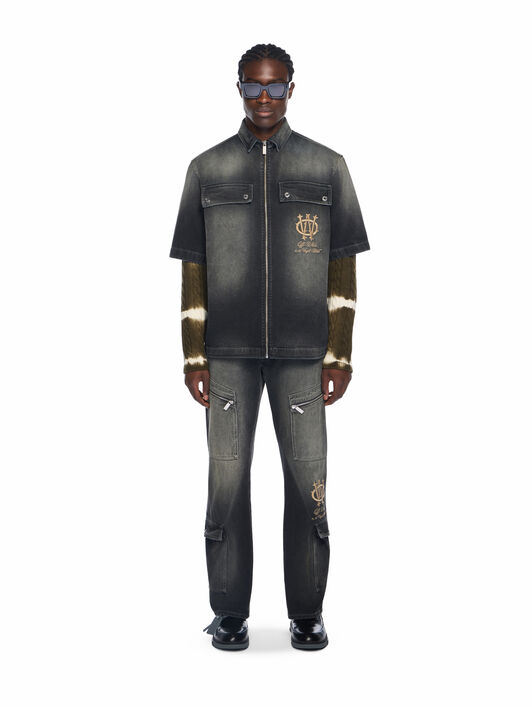 OFF WHITE Gothic Skate Cargo Jeans DIRTY BLACK - FROZEN DEW OMYA190F25DEN001