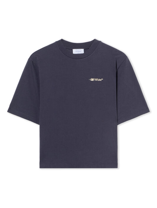 OFF WHITE Ink Arrow Boxy T-Shirt DARK SAPPHIRE-DOUBLE CREAM OWAA124F25JER005