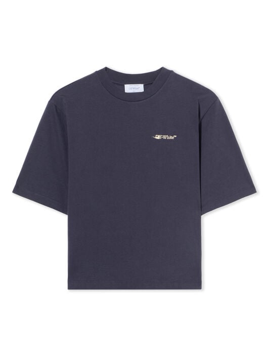 Ink Arrow Boxy T-Shirt OFF WHITE Ink Arrow Boxy T-Shirt DARK SAPPHIRE-DOUBLE CREAM OWAA124F25JER005