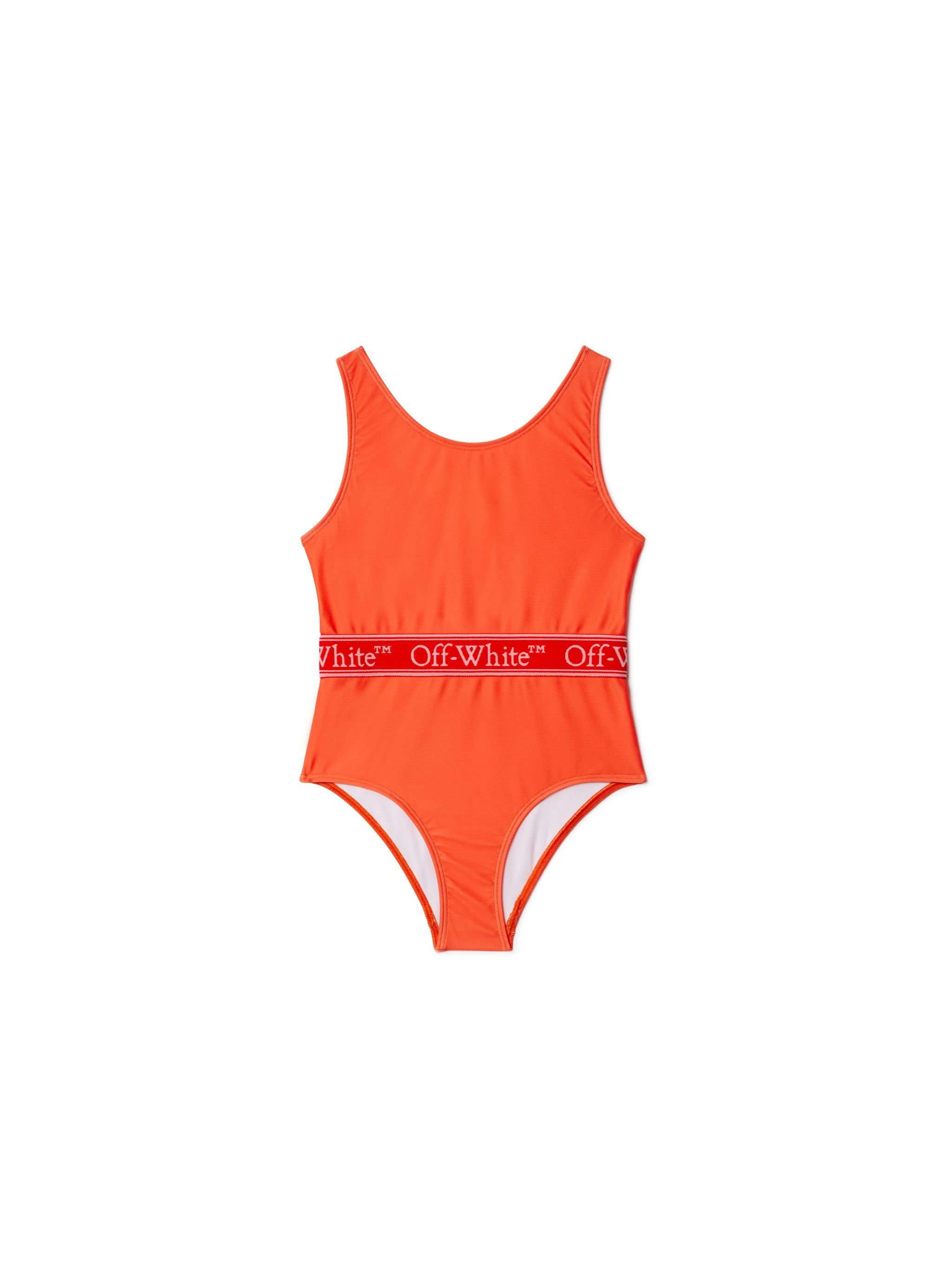 OFF WHITE Costume Da Bagno Bookish Con Banda Logata ARANCIONE OGFA001S25JER001