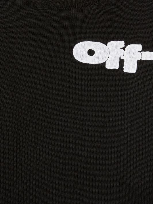 OFF WHITE Off Split Sweater BLACK OBHE001S25KNI002