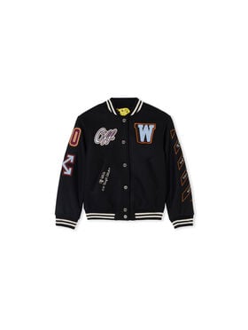 OFF WHITE Off-White Patch Varsity Jacket BLACK 44BEH001F26F001