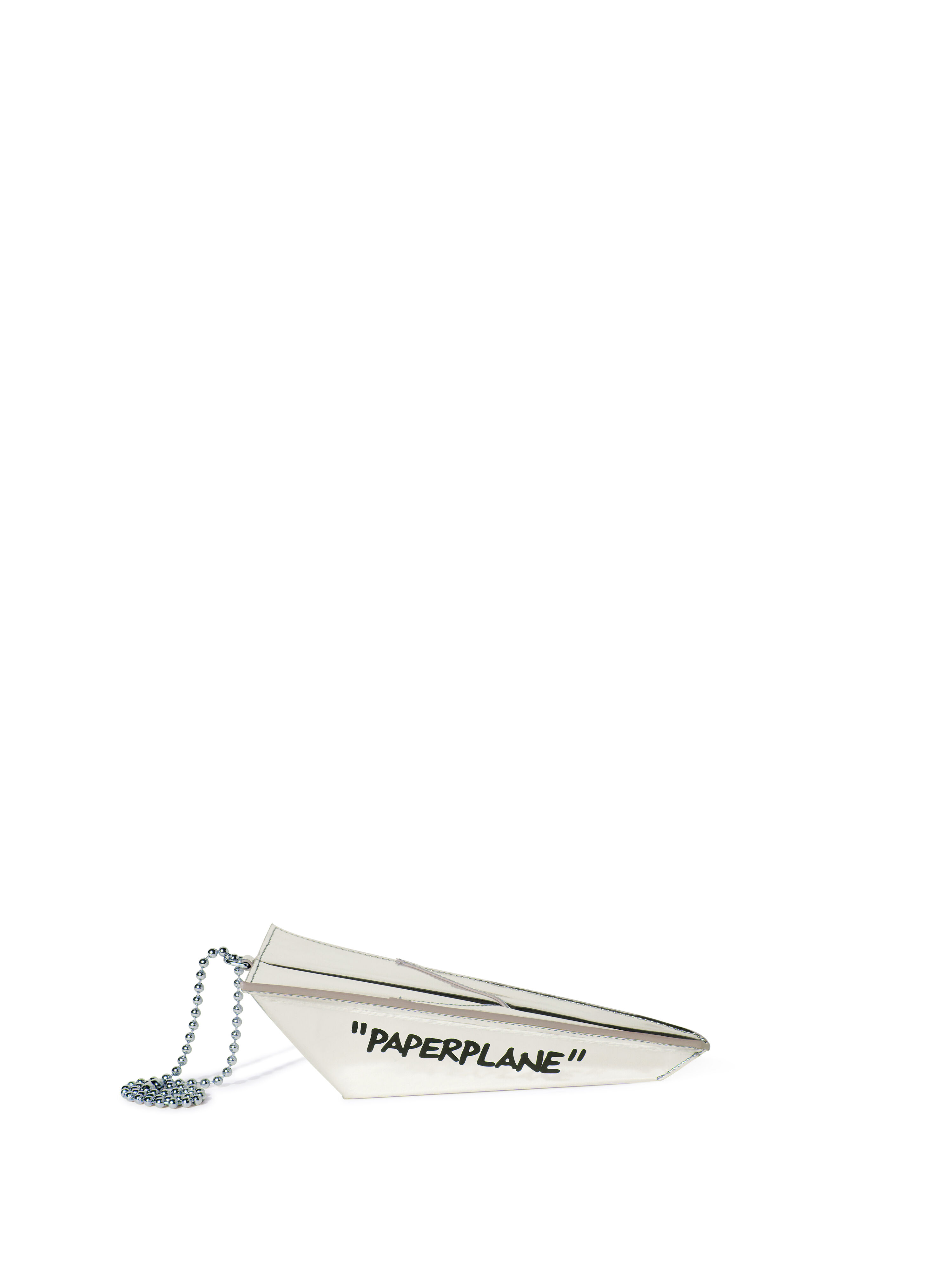 OFF WHITE Silver Paper Plane Clutch  OWNM057Z25FAB001