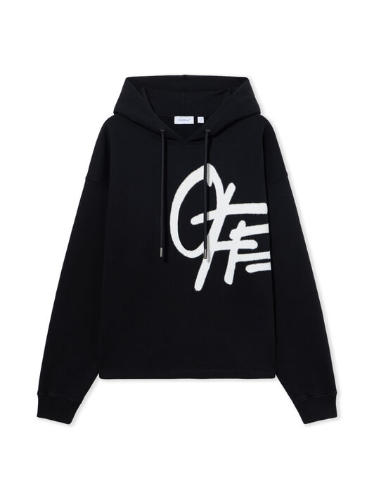 OFF WHITE Spray Logo Loose Hoodie BLACK 44MBB12MS26F007