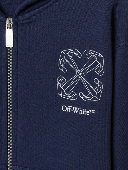 Arrow 3D Hoodie Zip OFF WHITE Arrow 3D Hoodie Zip BLUE OBBE001F24FLE004
