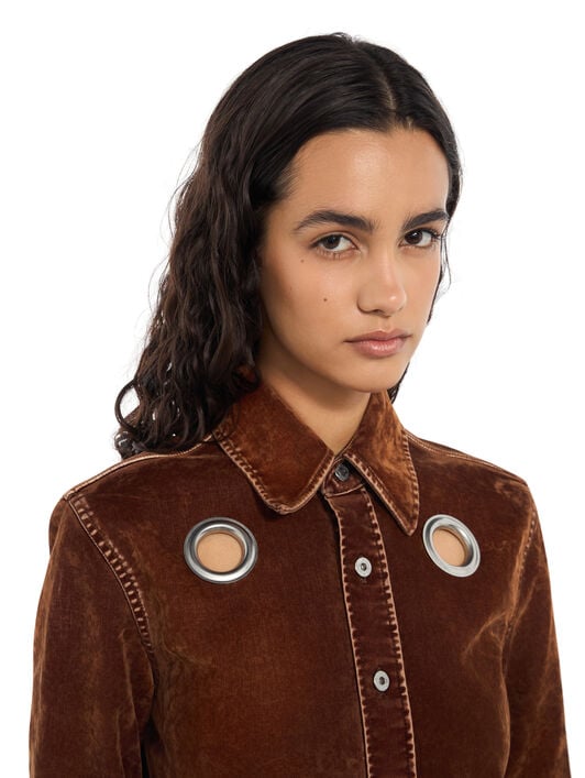 Eyelet Flock Shirt OFF WHITE Eyelet Flock Shirt Chestnut Chestnut 2FB00843T