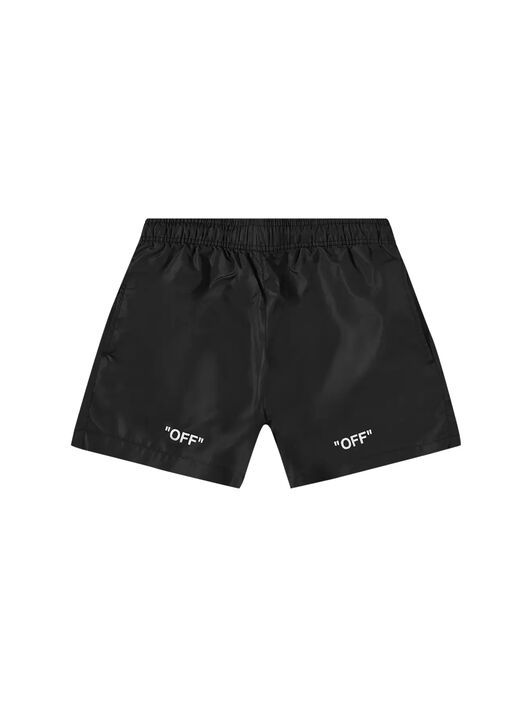 OFF WHITE OFF QUOTE SWIMSHORTS BLACK-WHITE OMFA003C99FAB002