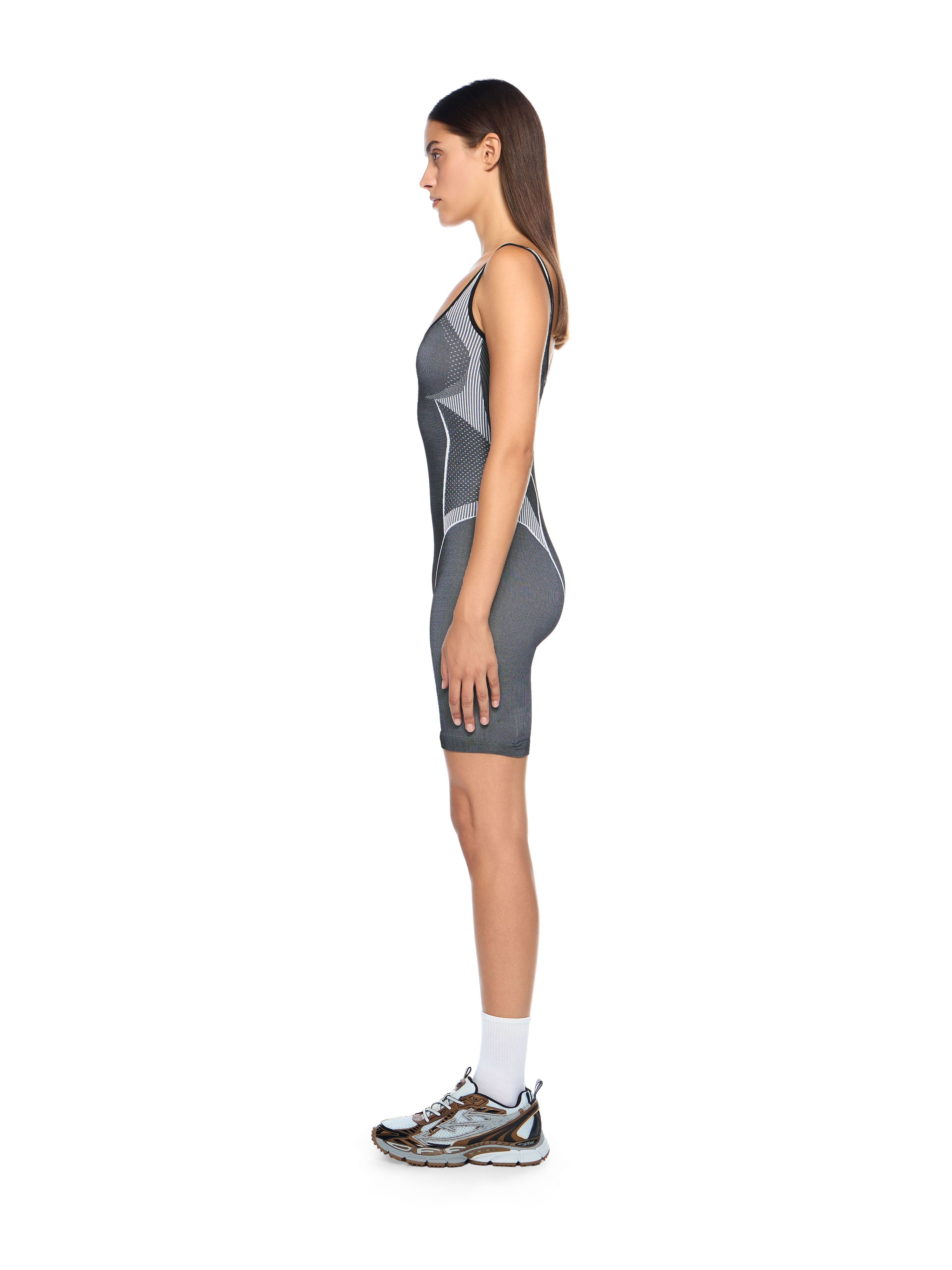 OFF WHITE Race Logo Arrow Seamless Onesie BLACK - LIME OWVP001F25KNI001