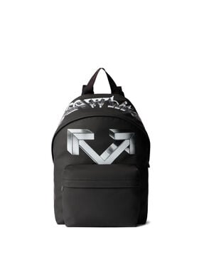 OFF WHITE Heritage Backpack Rubber 3D BLACK - SILVER OMNB123F25FAB005