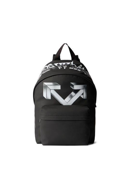 OFF WHITE Heritage Backpack Rubber 3D BLACK - SILVER OMNB123F25FAB005