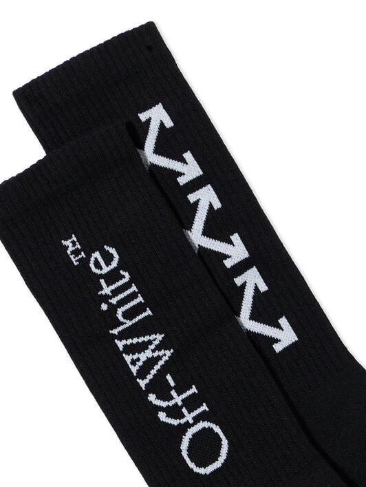 OFF WHITE Triple Arrow Long Socks BLACK - WHITE OMRA08JC99KNI002