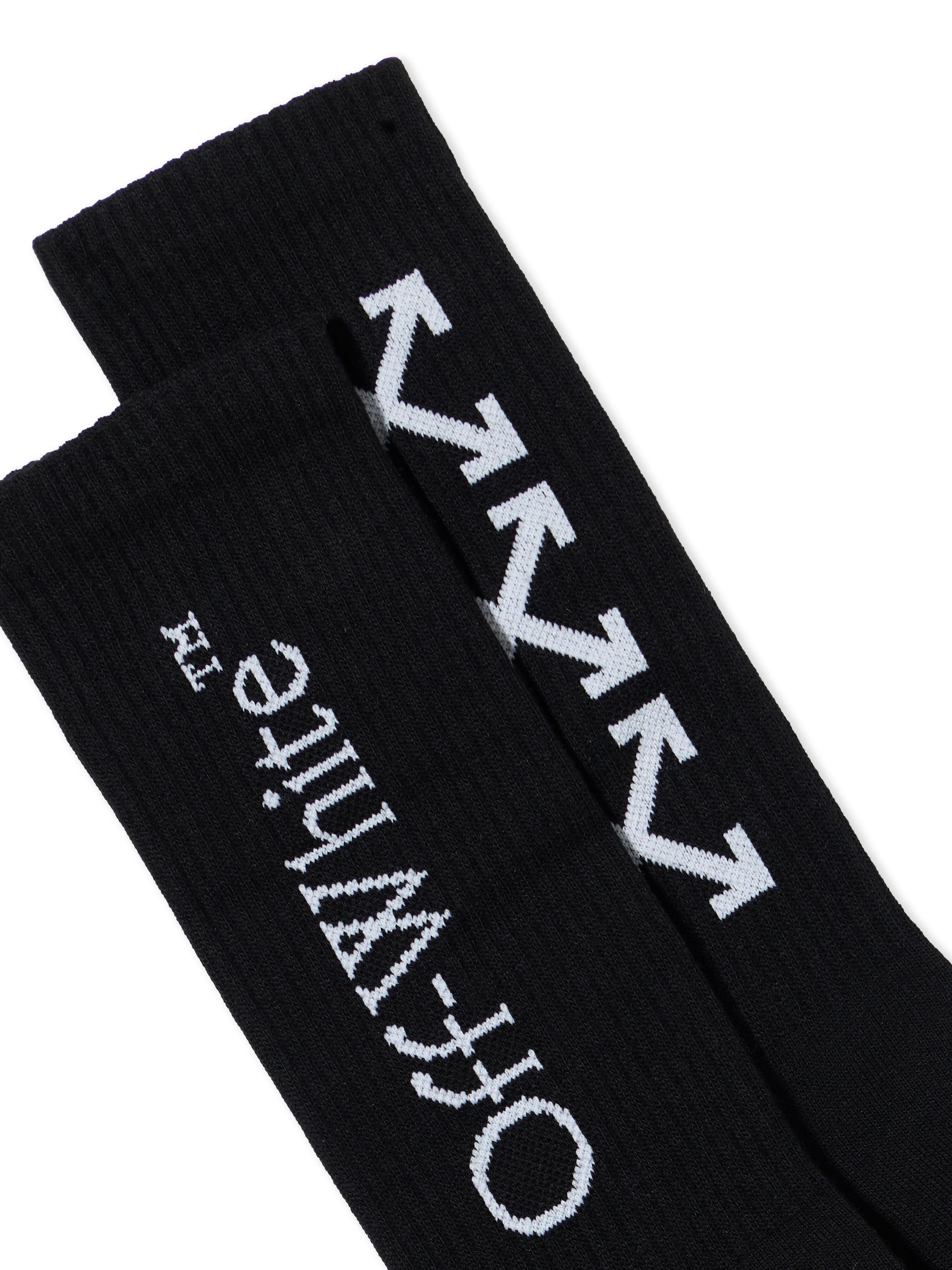 OFF WHITE Triple Arrow Long Socks BLACK - WHITE OMRA08JC99KNI002