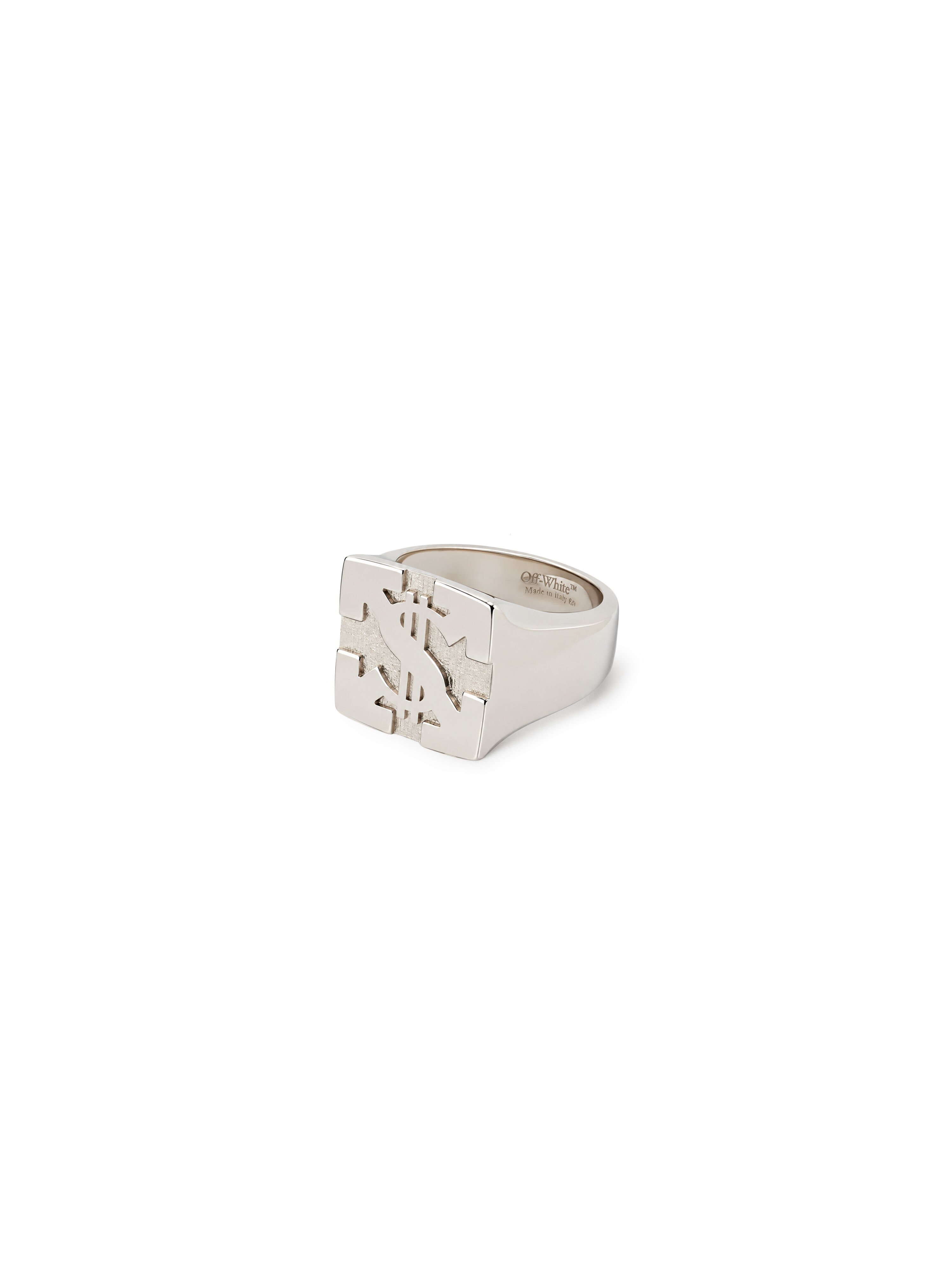 Bling Dollar Ring OFF WHITE Bling Dollar Ring SILVER OMOC07XS26MET001