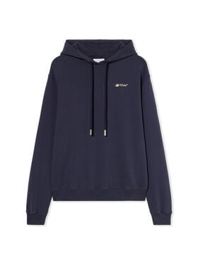 OFF WHITE Ink Arrow Regular Logo Hoodie DARK SAPPHIRE-DOUBLE CREAM OWBB035F25FLE002