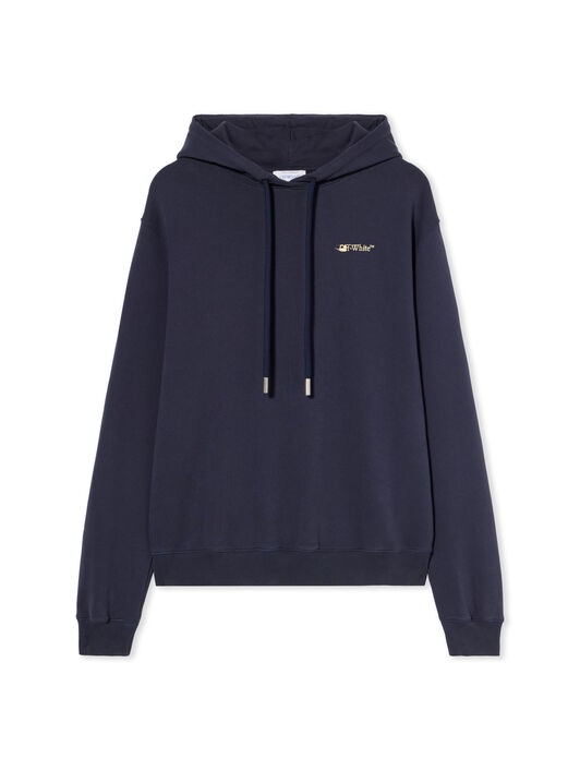 OFF WHITE Ink Arrow Regular Logo Hoodie DARK SAPPHIRE-DOUBLE CREAM OWBB035F25FLE002