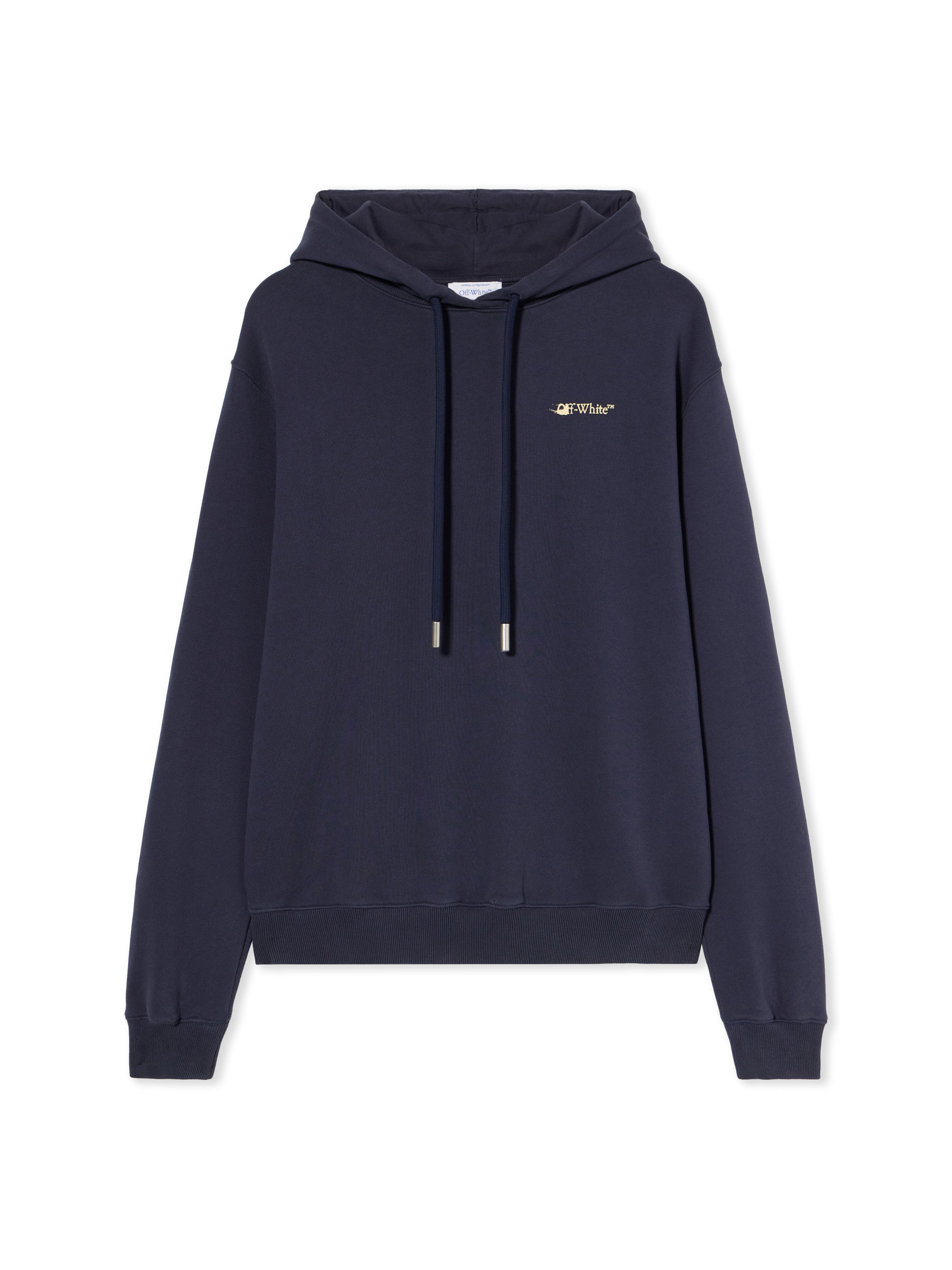 OFF WHITE Ink Arrow Regular Logo Hoodie DARK SAPPHIRE-DOUBLE CREAM OWBB035F25FLE002