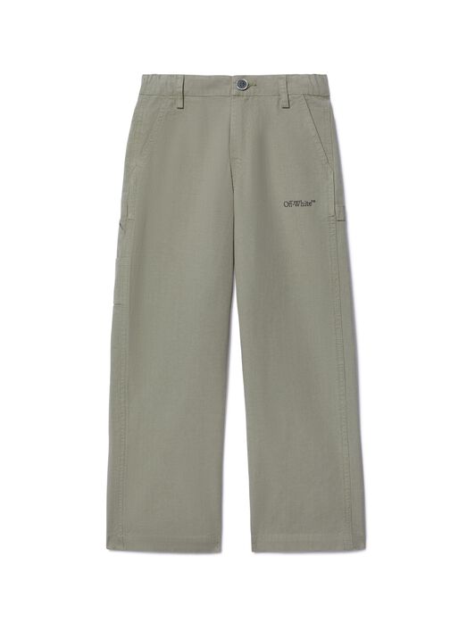 OFF WHITE Diagonal Bookish Worker Pants GREEN OBCA009S25FAB001