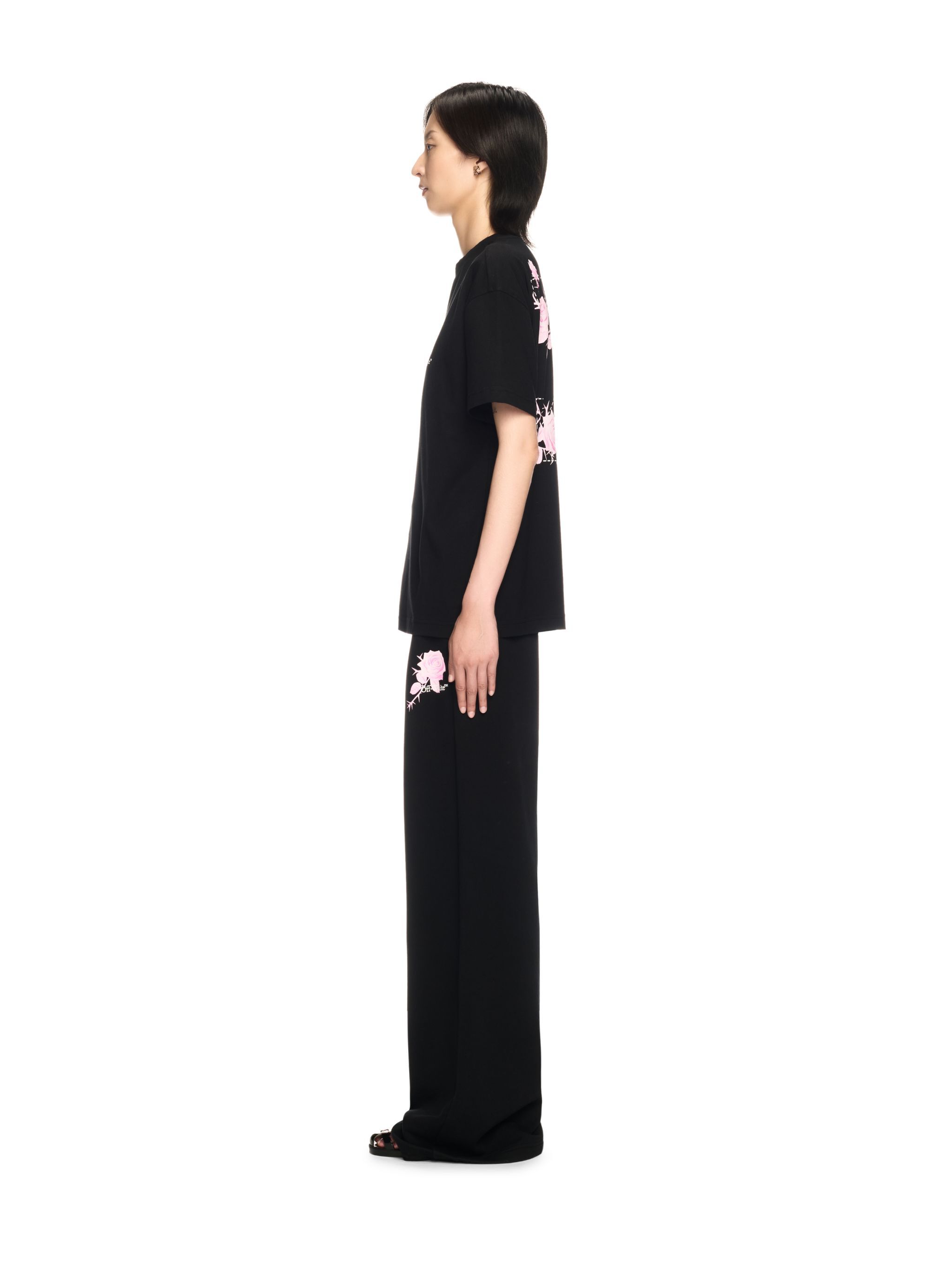 OFF WHITE Black Rose Arrow T-Shirt BLACK OWAA089S25JER001