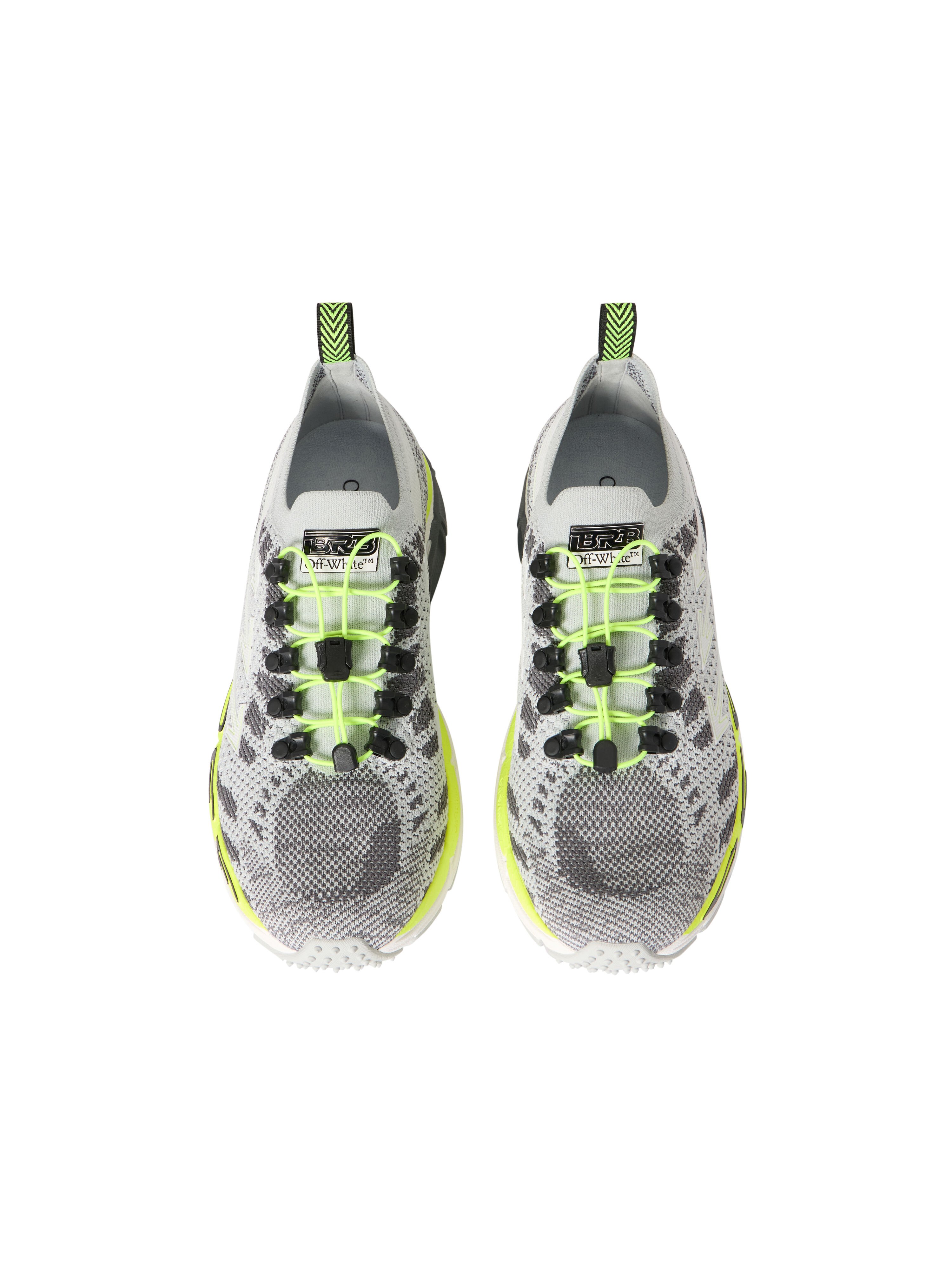 OFF WHITE Be Right Back Knit Sneakers LIGHT GREY - YELLOW FLUO OMIA2AOS26FAB001