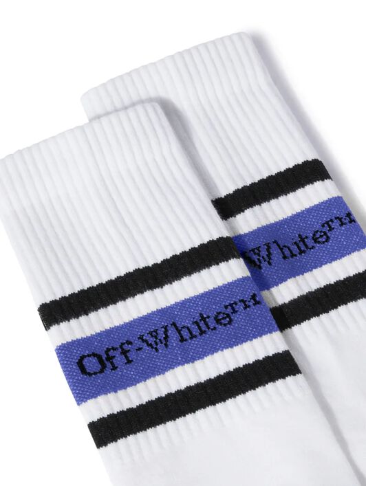 OFF WHITE Striped Bookish Mid Socks WHITE OMRA077S25KNI001