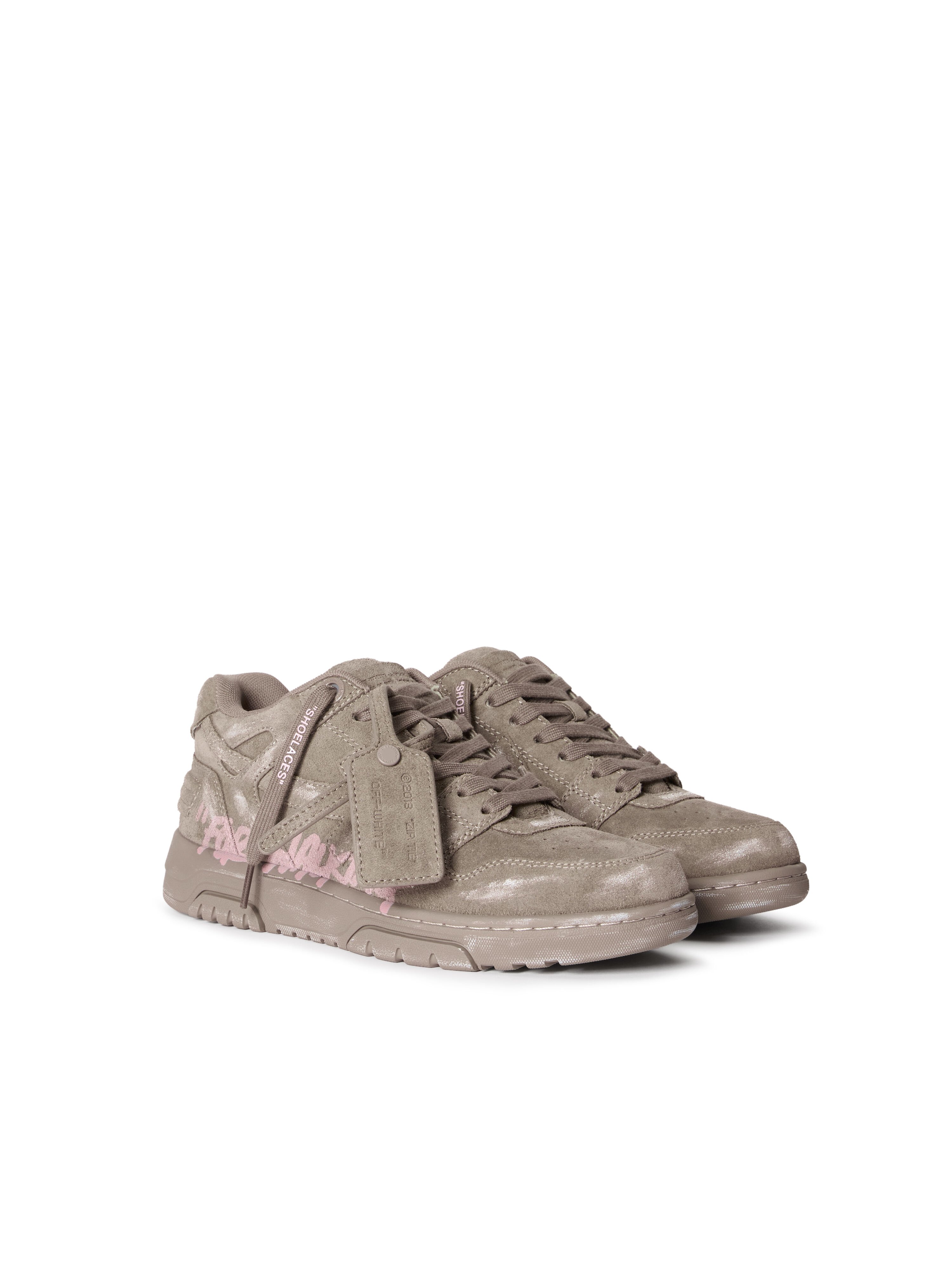 OFF WHITE Out Of Office "For Walking" Suede Sneakers FUNGI - BLUSH PINK OWIA259S26LEA006