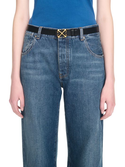 OFF WHITE Black/Gold Arrow Belt 25 BLACK OWRB133C99LEA001