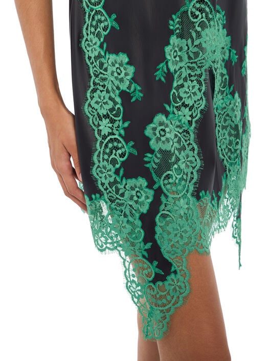 Light Lingerie Mini Dress OFF WHITE Light Lingerie Mini Dress Black Kelly Green 2FU00740T