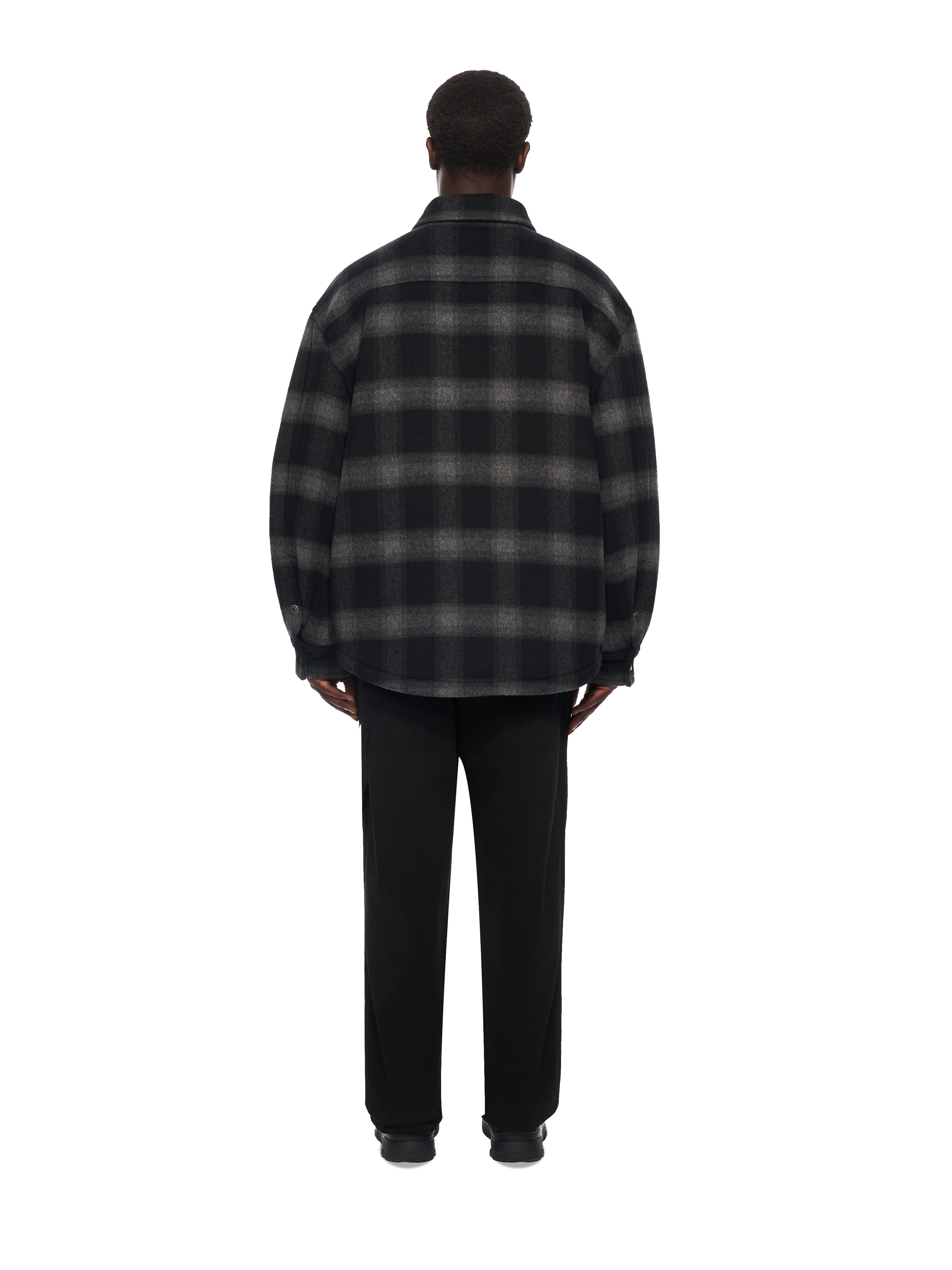Flannel Wool Padded Overshirt Coat OFF WHITE Flannel Wool Padded Overshirt Coat BLACK 44MER09TF26F001