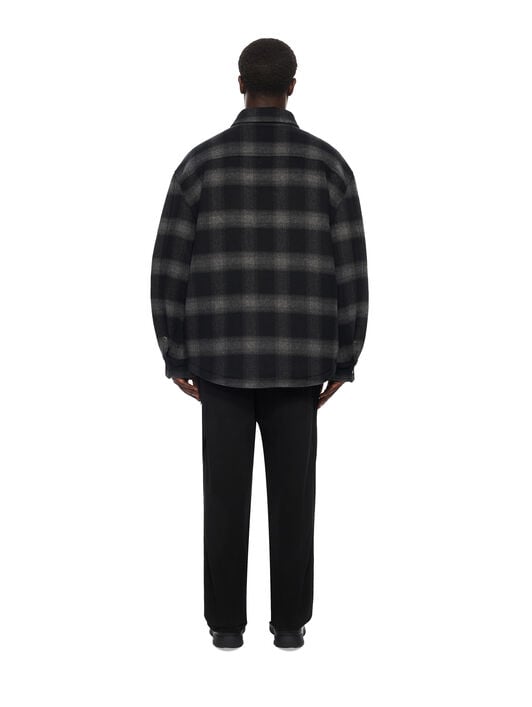 Flannel Wool Padded Overshirt Coat OFF WHITE Flannel Wool Padded Overshirt Coat BLACK 44MER09TF26F001