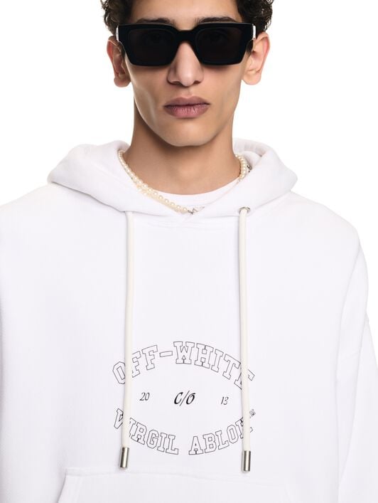 College Skate Hoodie OFF WHITE College Skate Hoodie WHITE OMBB085F24FLE00S
