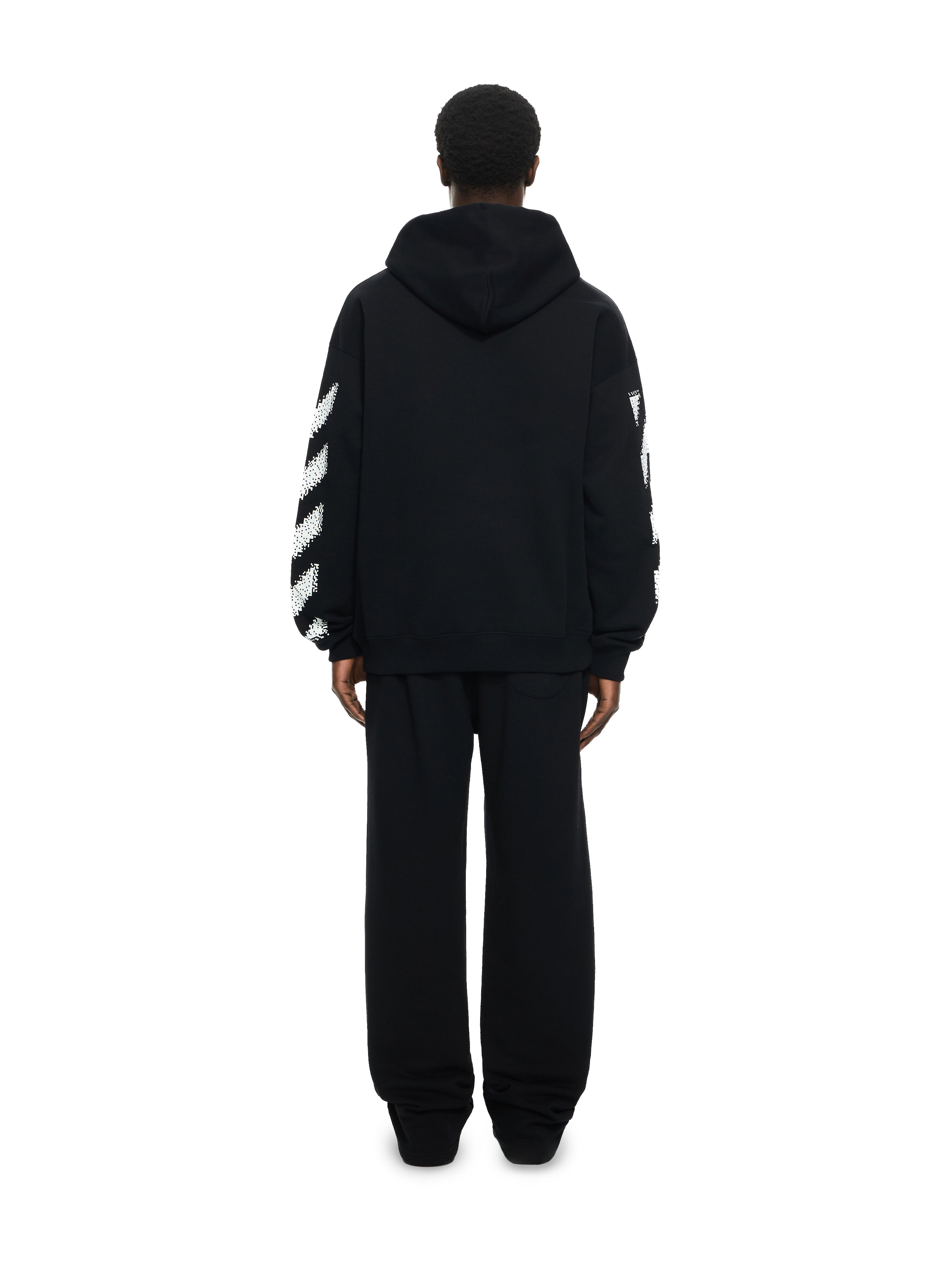 Pixel Diagonal Skate Hoodie in BLACK-WHITE for Men | Off-White™