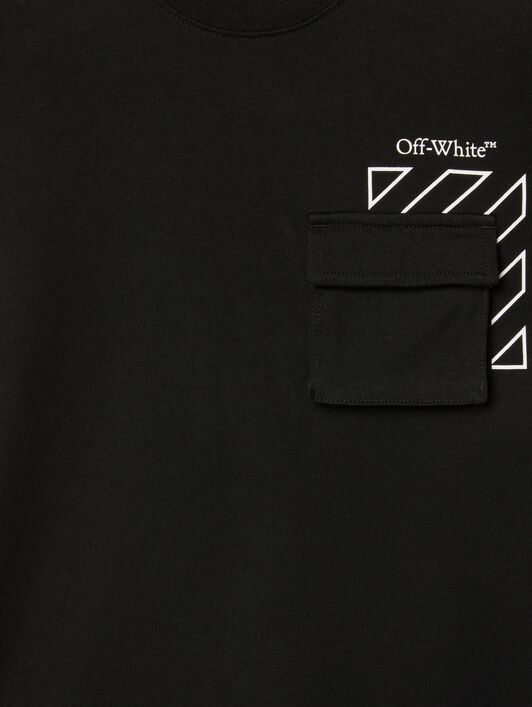 OFF WHITE Cargo T-Shirt BLACK OBAA016S25JER001