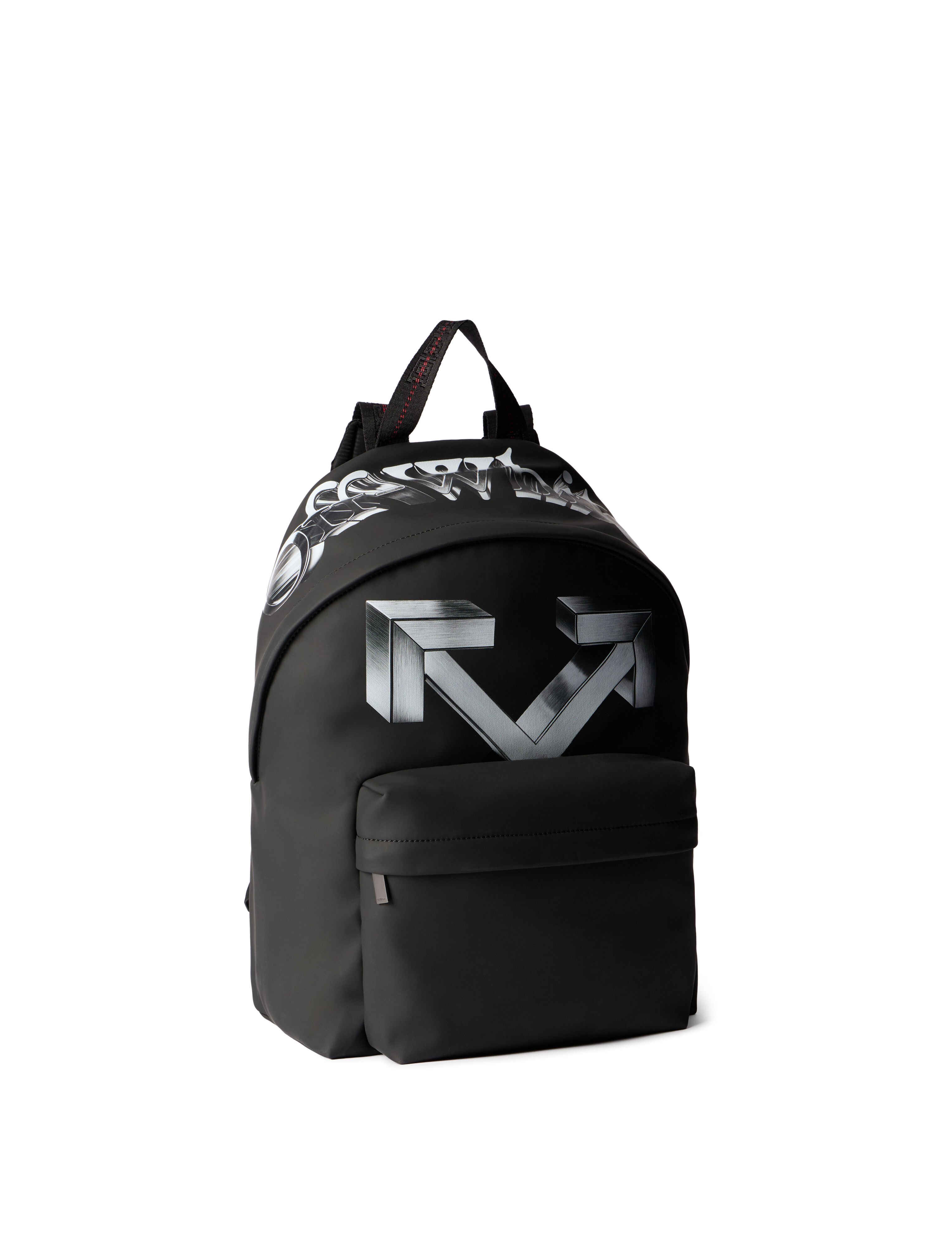 OFF WHITE Heritage Backpack Rubber 3D BLACK - SILVER OMNB123F25FAB005