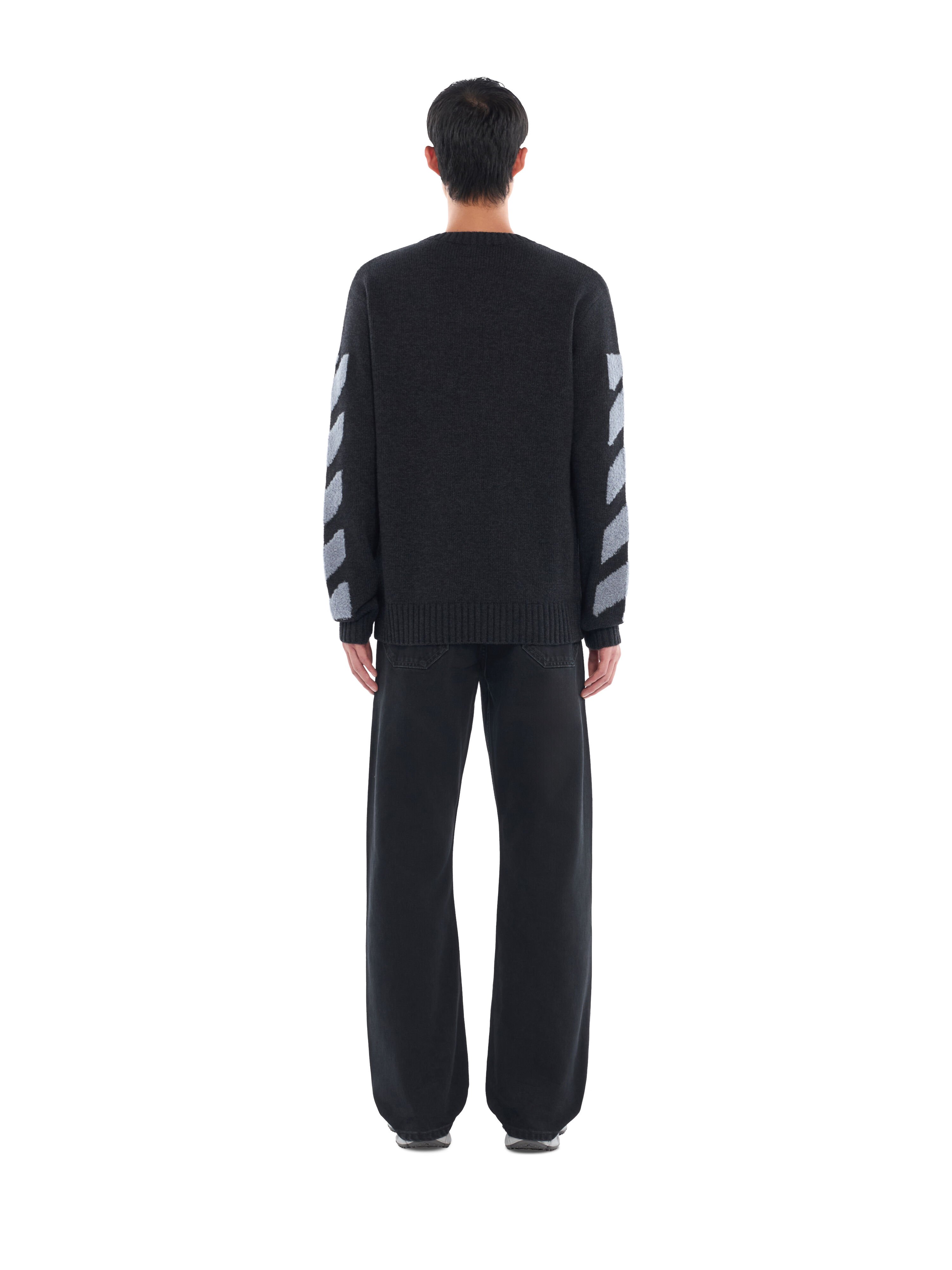 Diagonals Fuzzy Knit Crewneck OFF WHITE Diagonals Fuzzy Knit Crewneck ANTRACITE 44MHE087F26K002