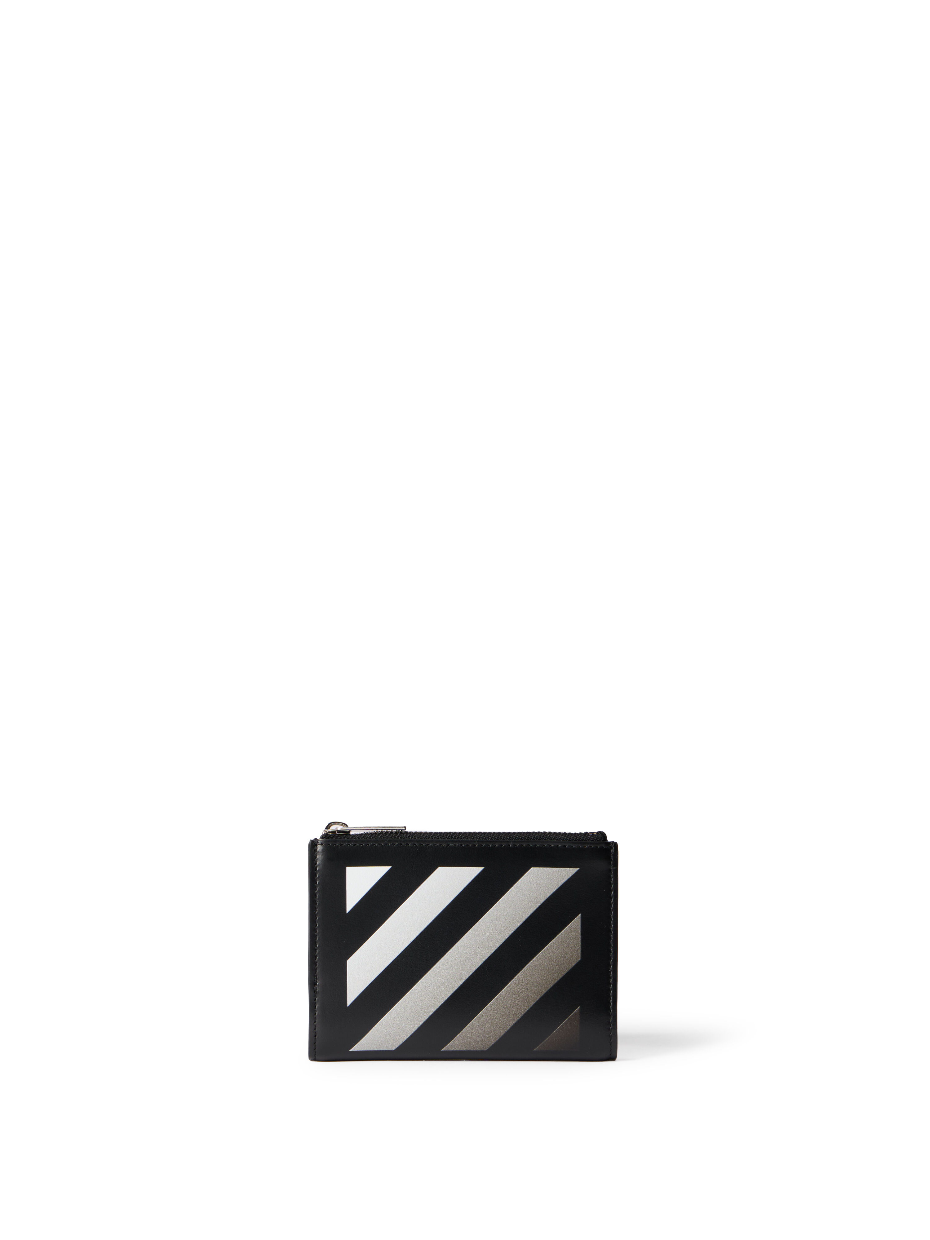 OFF WHITE Diagonal Bifold Zipped Wallet BLACK - WHITE DEGRADE OWNC064F25LEA001