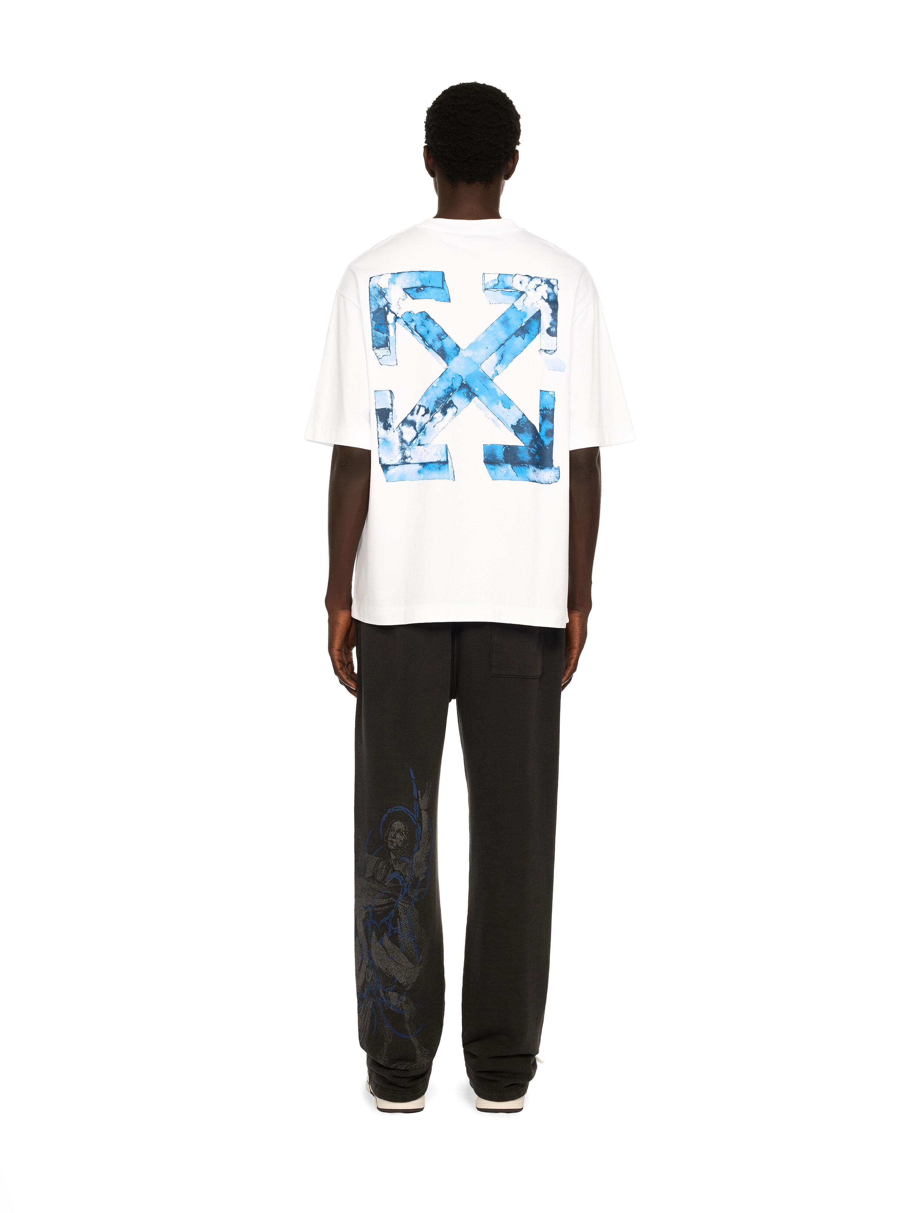 Cloudy Arrow Skate Logo T-Shirt in WHITE - NAUTICAL BLUE for Men