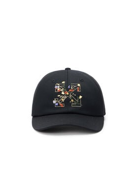 OFF WHITE Arrow Floral Baseball Cap BLACK - MULTICOLOR OWLA018F25FAB008